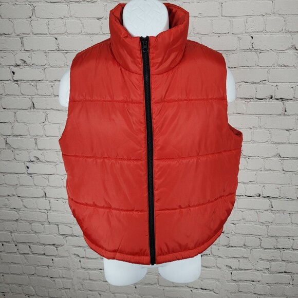 NWT ABOUND Red Insulated Lightweight Pockets Puffer Jacket Vest Size Small S - Picture 1 of 15
